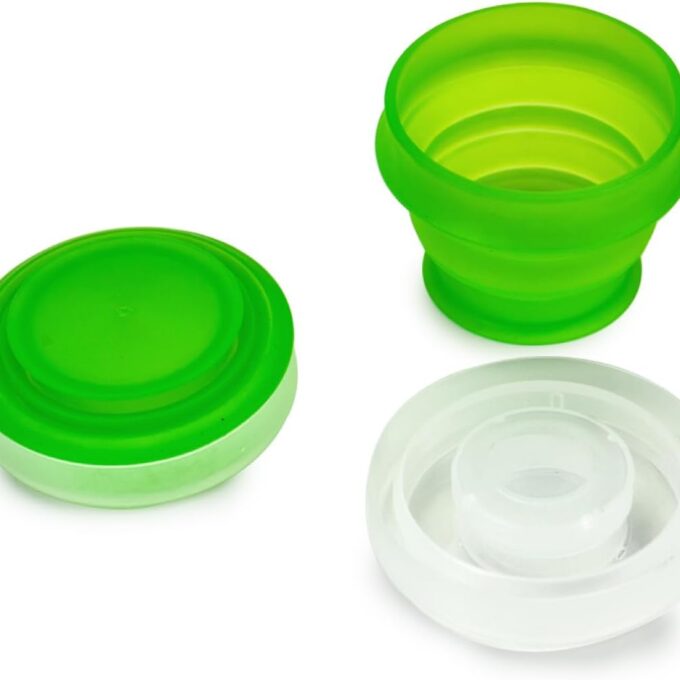 2 Pack Silicone Collapsible Travel Water Cup,Portable Camping Cup with Lids Food Grade Mugs Set for Outdoor Drinking. Collapsible Travel Water Cup,