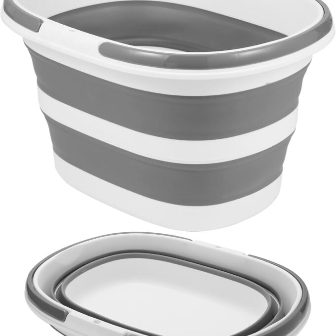 Collapsible Mop Bucket with Handle for Cleaning or Organzier, 4.2 Gallons(16L) Mopping Bucket for Floor Mop or Flat Mop, Mult-Purpose Cleaning Supplies Baskets for Laundry Storage Camping Car Washing