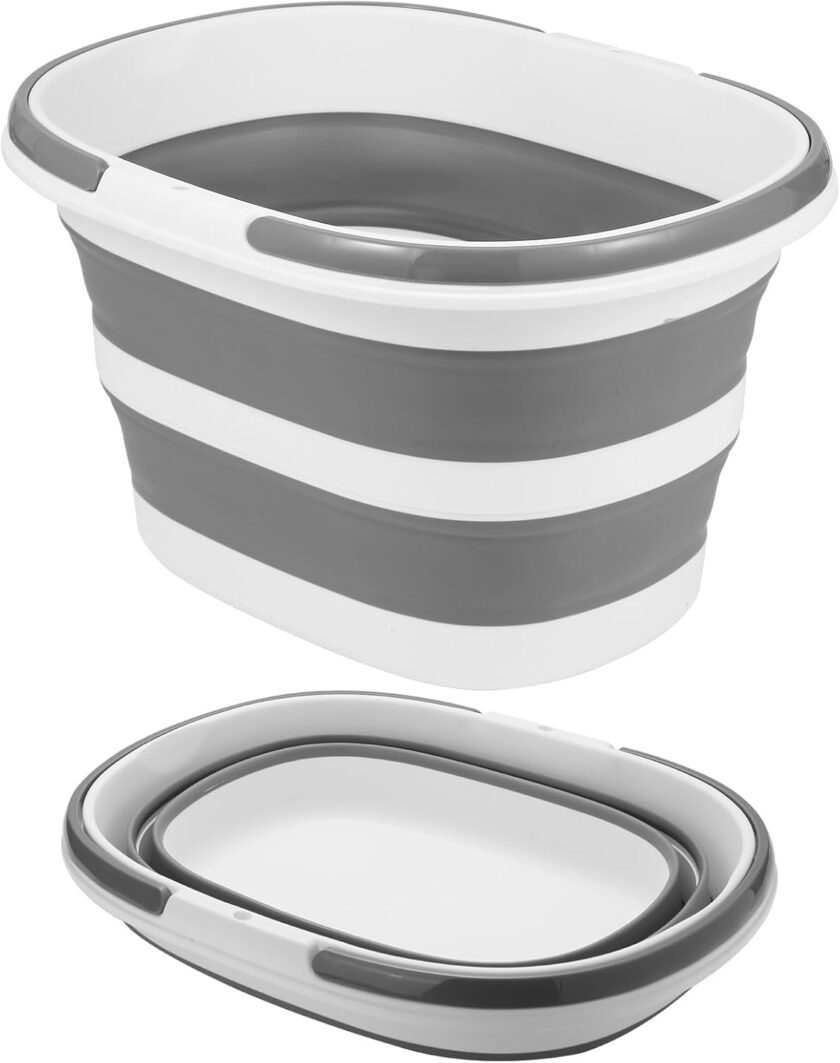 Collapsible Mop Bucket with Handle for Cleaning or Organzier, 4.2 Gallons(16L) Mopping Bucket for Floor Mop or Flat Mop, Mult-Purpose Cleaning Supplies Baskets for Laundry Storage Camping Car Washing