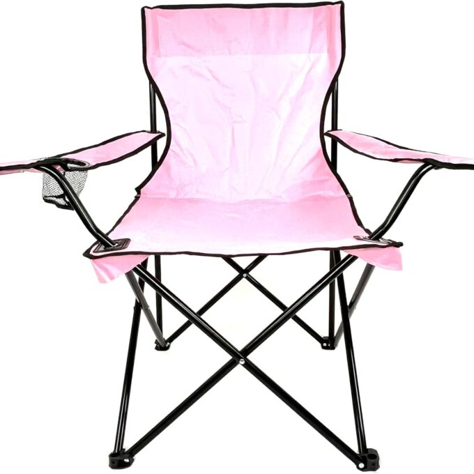 Folding Portable Outdoor Camping Chair[Large] (Pink)