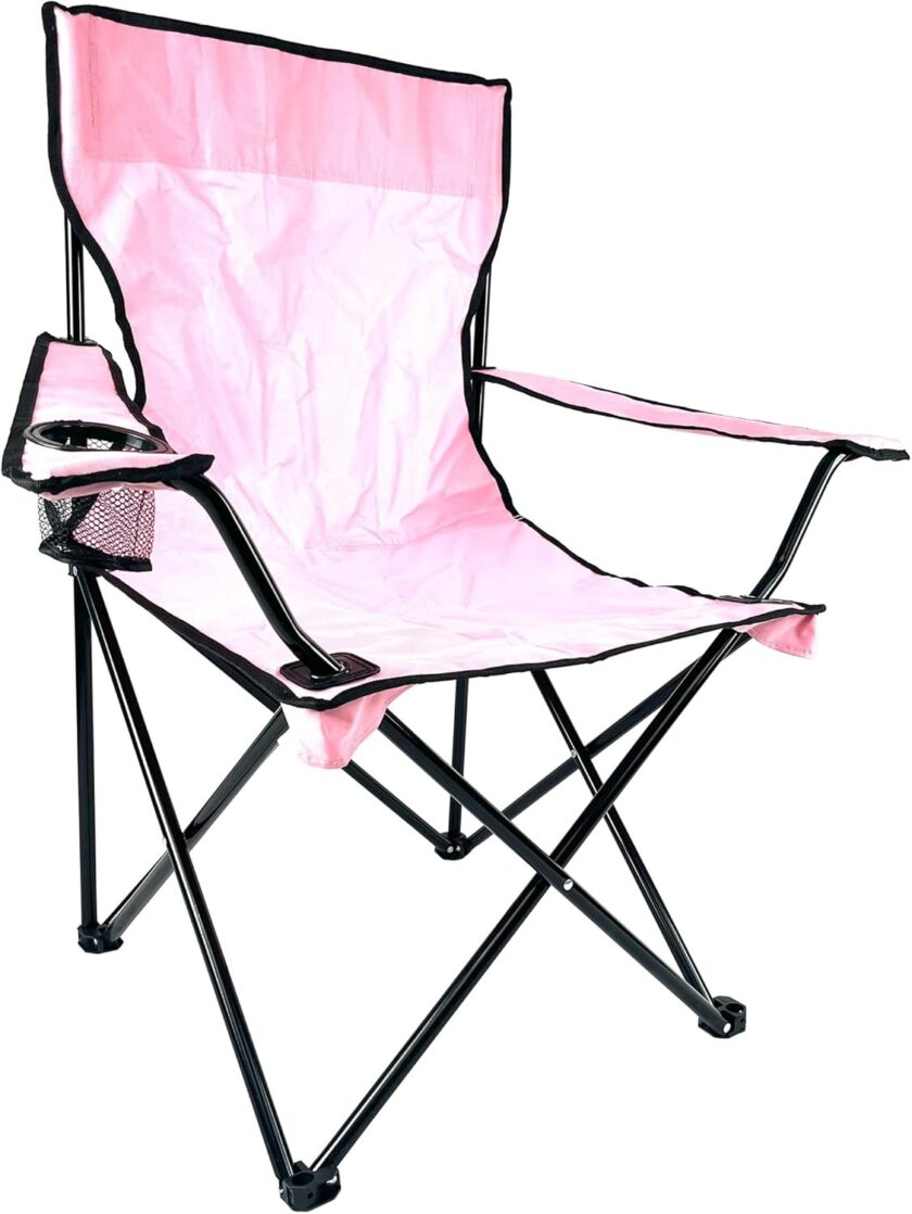 Folding Portable Outdoor Camping Chair[Large] (Pink) - Image 2